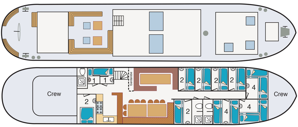 Plattegrond Zeilschip - Grote Jager