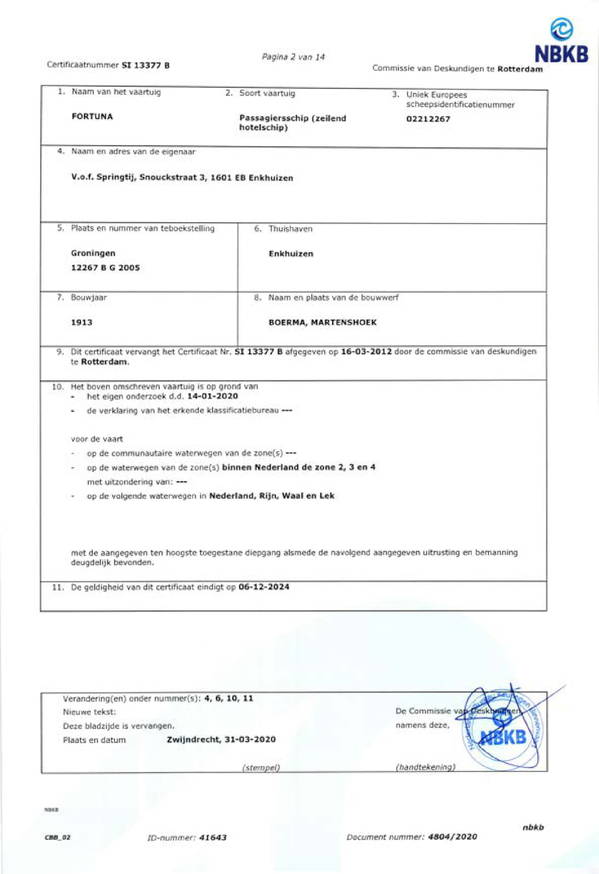 Fortuna - CBB algemeen veiligheid certificaat 