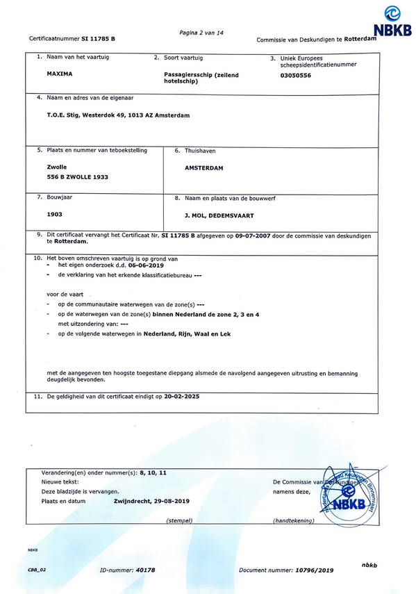 Maxima - CBB algemeen veiligheid certificaat 