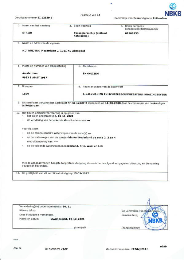 Strijd - CBB algemeen veiligheid certificaat 