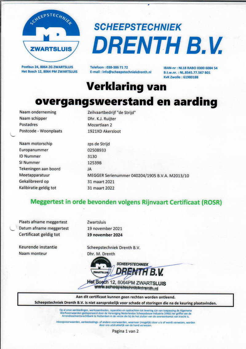 Strijd - Verklaring isolatieweerstand electrische instalatties 