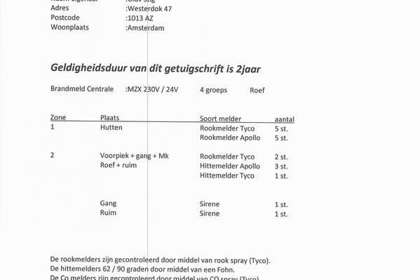 Maxima - Verklaring brandontdekking systeem