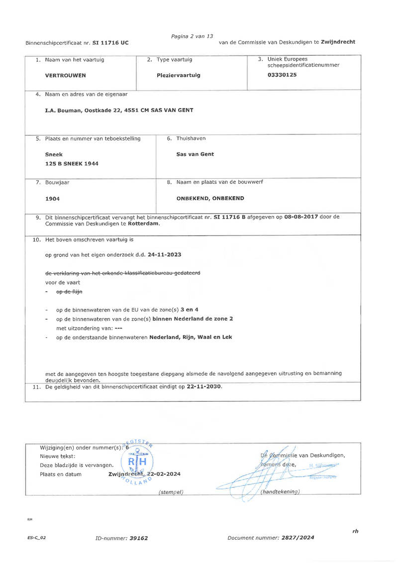 Vertrouwen Enkhuizen - CBB algemeen veiligheid certificaat 