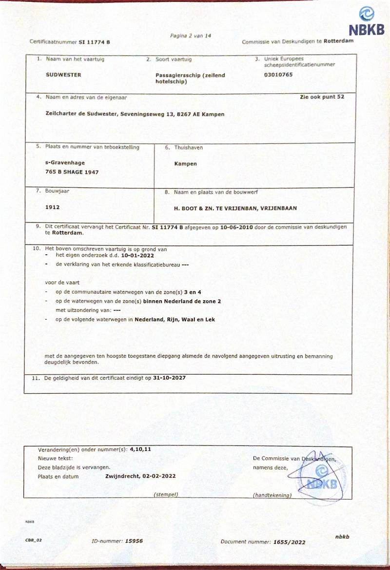 De Sudwester - CBB algemeen veiligheid certificaat 