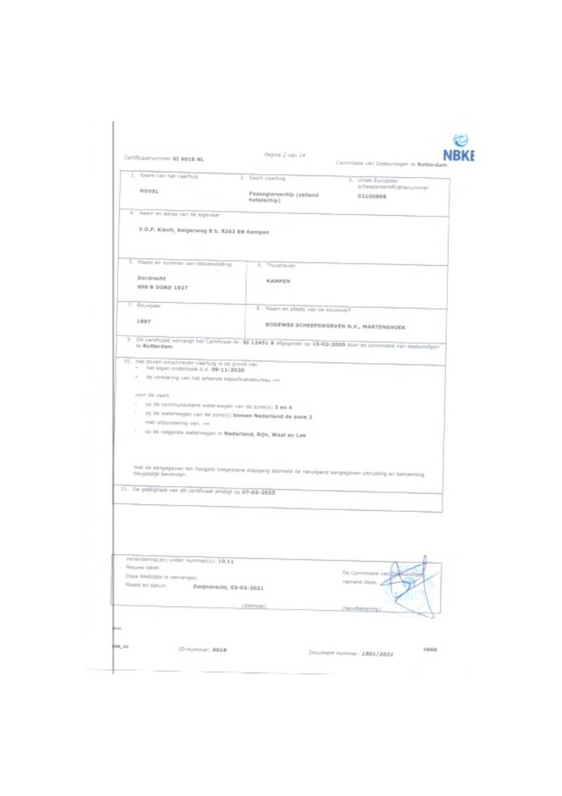 Novel - CBB algemeen veiligheid certificaat 