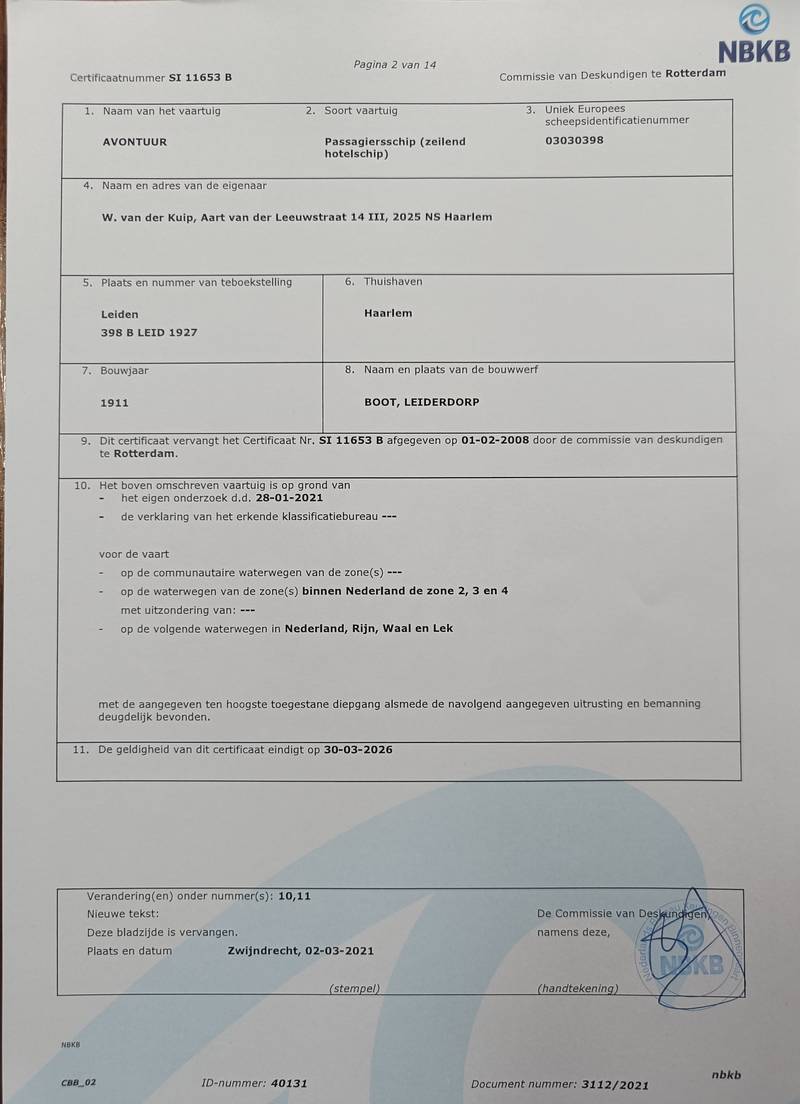 Avontuur - CBB algemeen veiligheid certificaat 