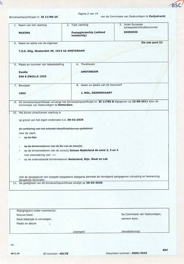 Maxima - CBB algemeen veiligheid certificaat 