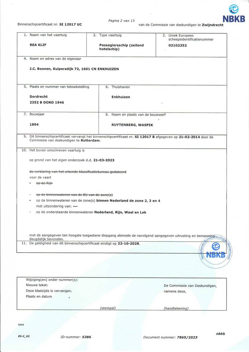 Rea-Klif - CBB algemeen veiligheid certificaat 