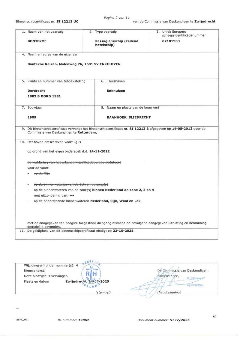 Bontekoe - CBB algemeen veiligheid certificaat 