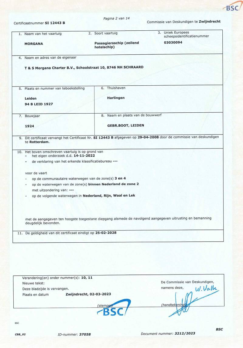 Morgana - CBB algemeen veiligheid certificaat 