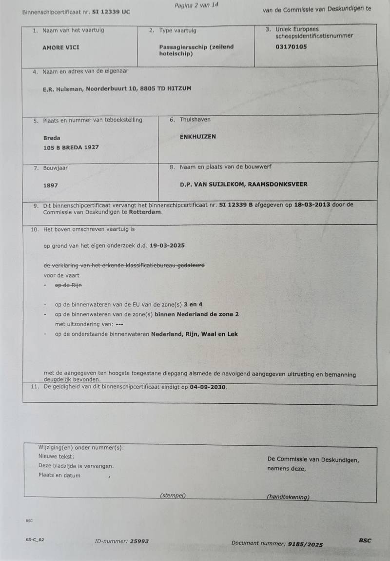 Amore Vici  - CBB algemeen veiligheid certificaat 