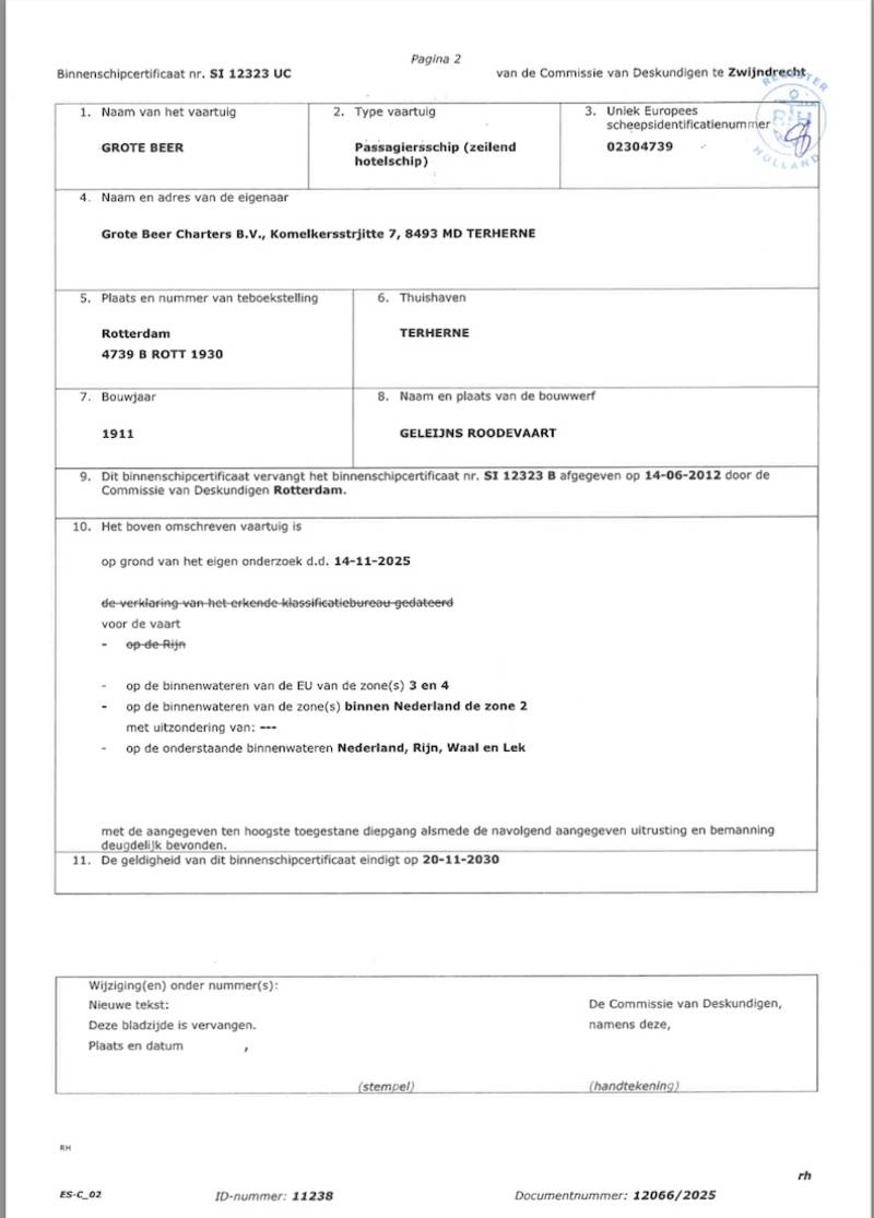 Klipper Grote Beer - CBB algemeen veiligheid certificaat 