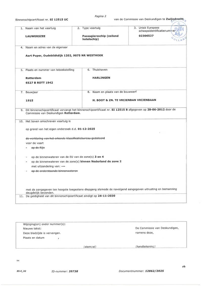 Lauwerszee - CBB algemeen veiligheid certificaat 
