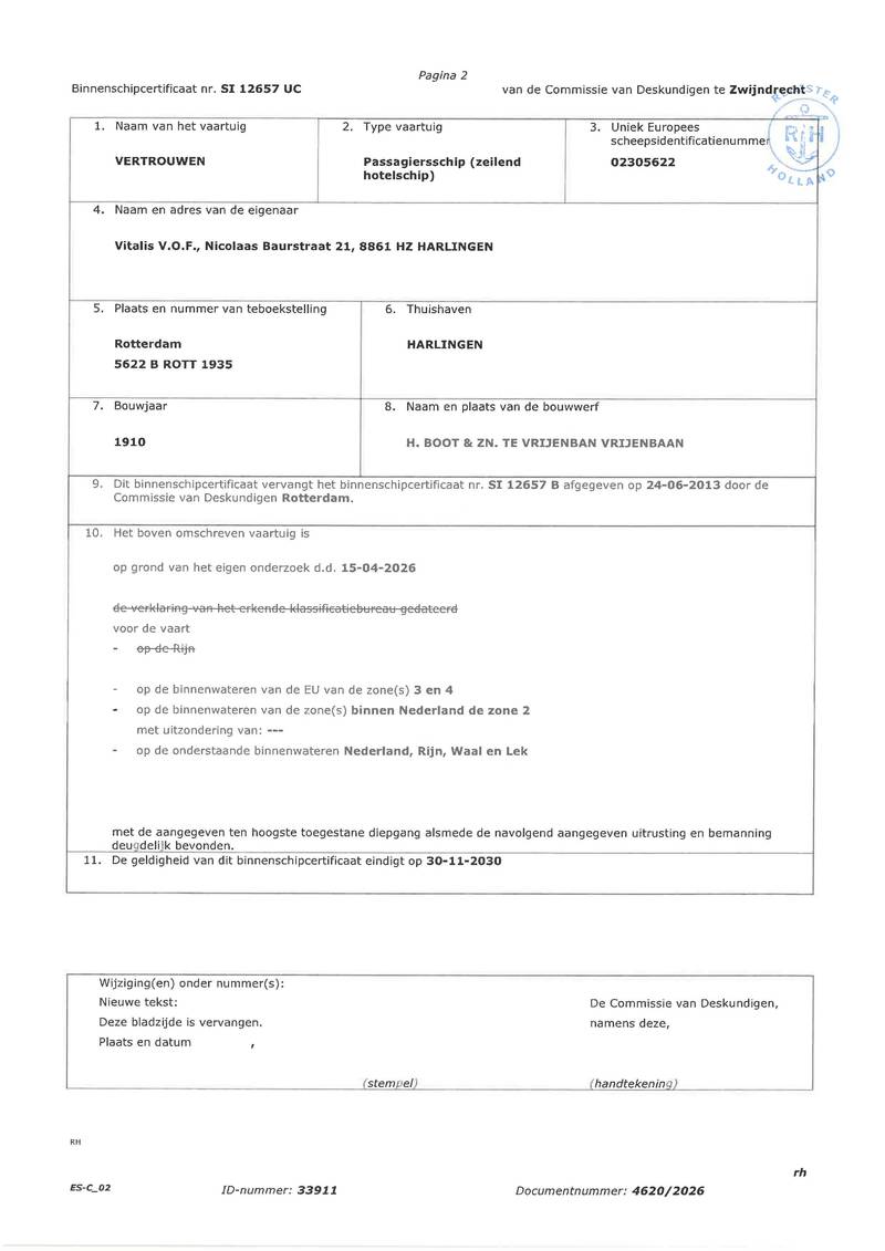 Vertrouwen Harlingen - CBB algemeen veiligheid certificaat 