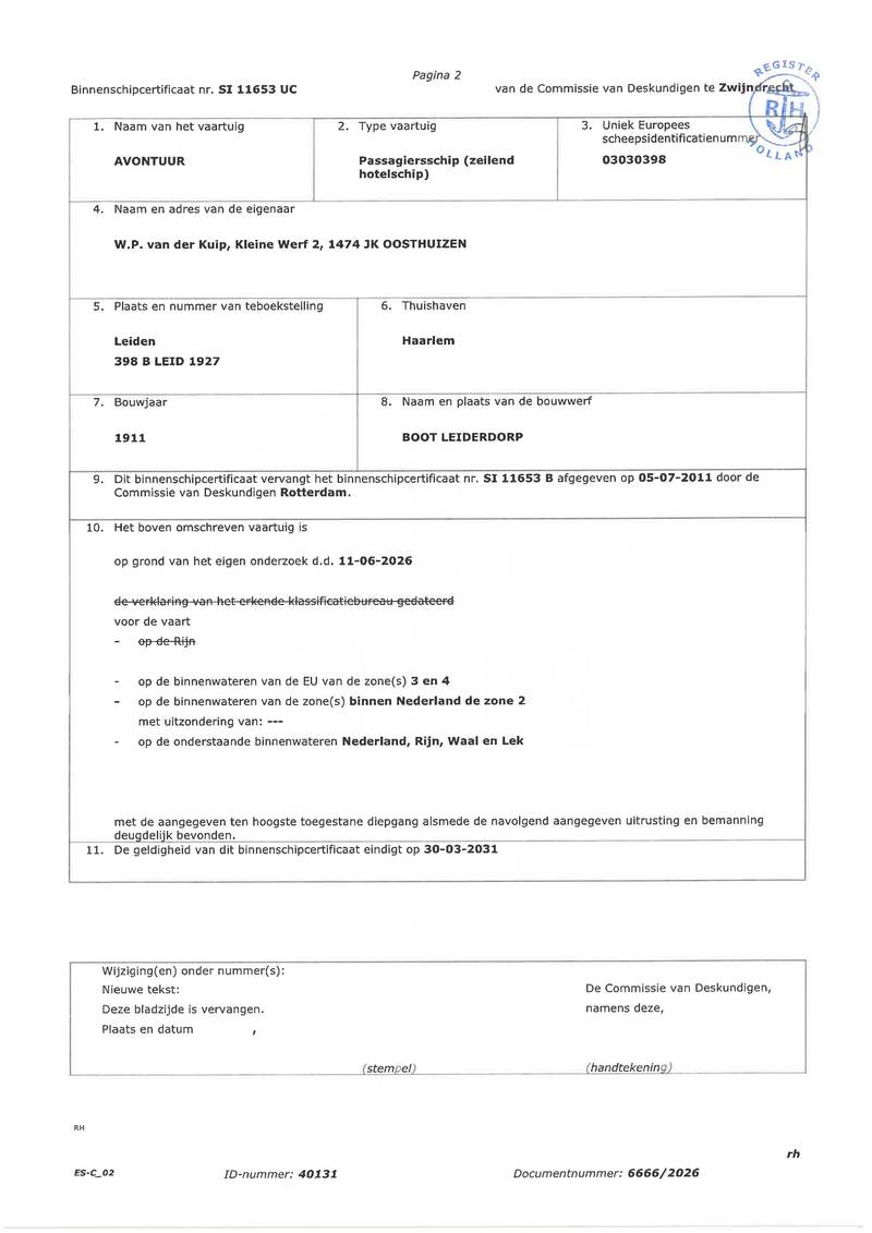 Avontuur - CBB algemeen veiligheid certificaat 